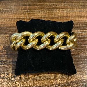 Vintage Erwin Pearl Chunky Gold Tone Chain Link Bracelet – 8”